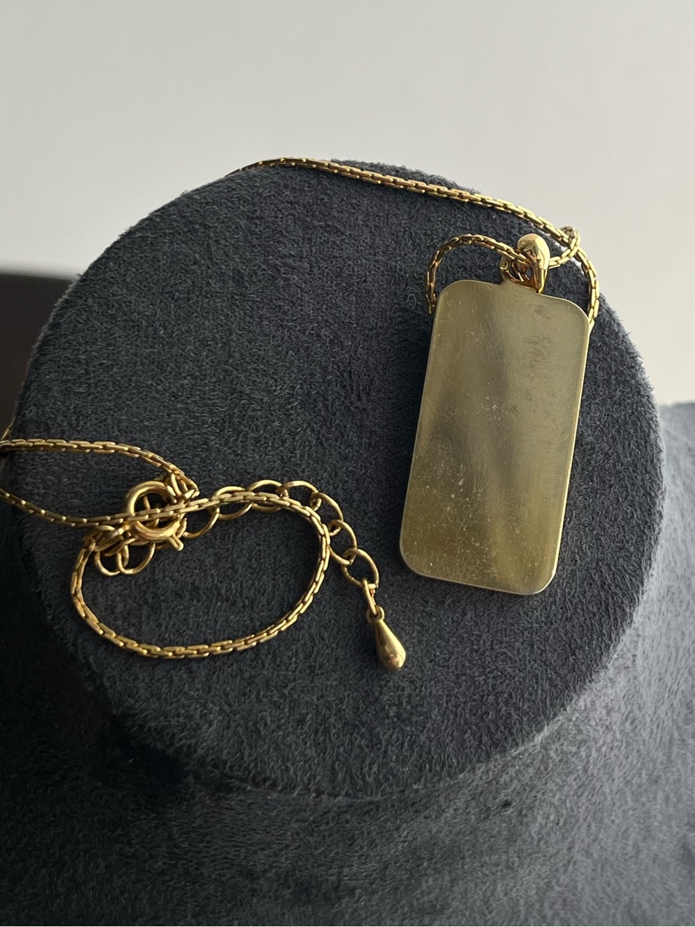 Authentic Vintage Dior Two-Tone Gold and Silver Rectangular Pendant Necklace - Picture 4 of 4